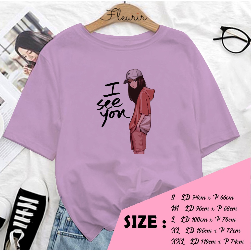 FLEURIR - KAOS I SEE YOU WANITA PRIA REMAJA DEWASA UNISEX TSHIRT JUMBO