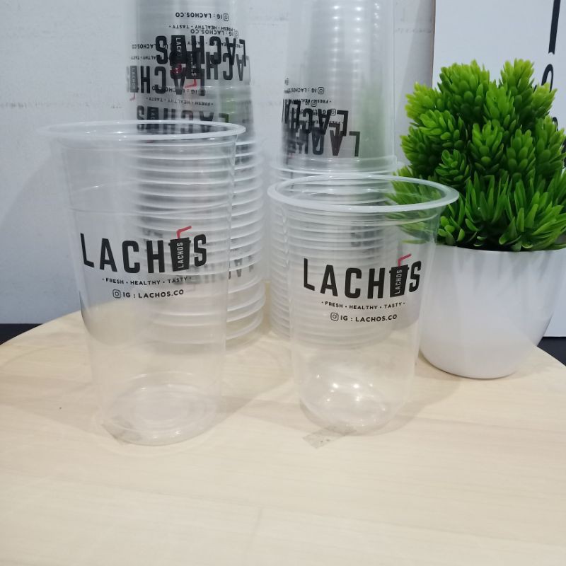 Gelas Kemasan Plastik PP Cup U-Shape Boba Bubble Drink 16oz 22 oz