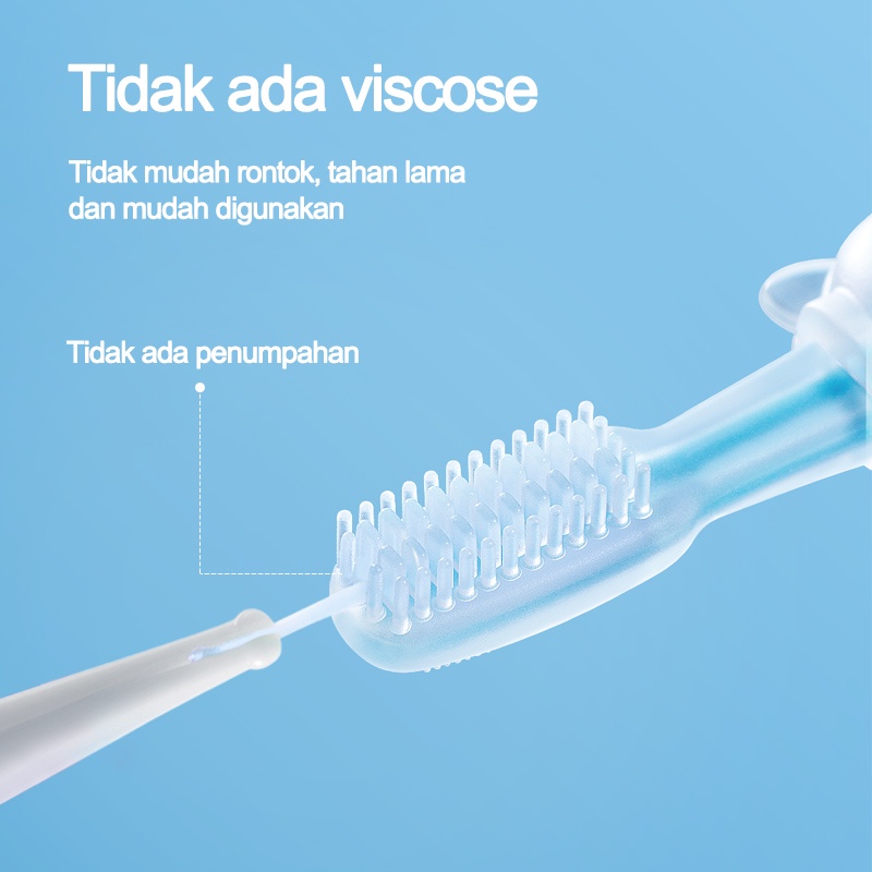 Teether sikat gigi silikon training dengan pelindung anti sedak untuk bayii/ C 58