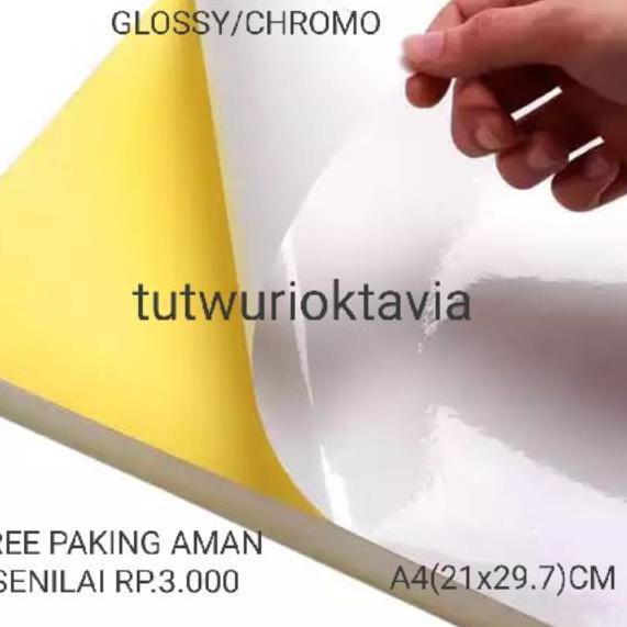 

Best Seller!! (efa-491) Kertas stiker glossy/mengkilap isi 50 lembar a4