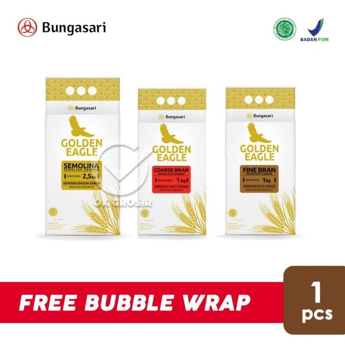 

[[COD]] Tepung Gandum Golden Eagle Bungasari/Semolina Flour/ Coarse/ Fine Bran TERJAMIN Kode 392
