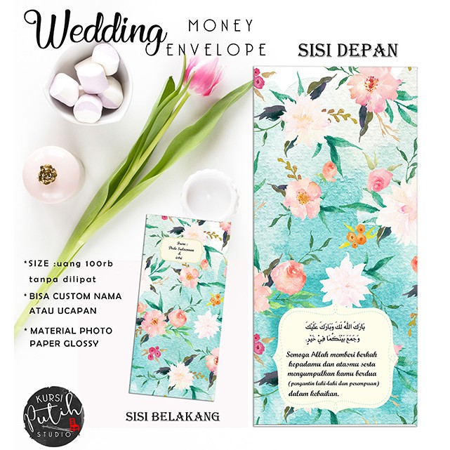 

Amplop Uang untuk Lebaran / Wedding / Angpao bisa custom nama watercolor