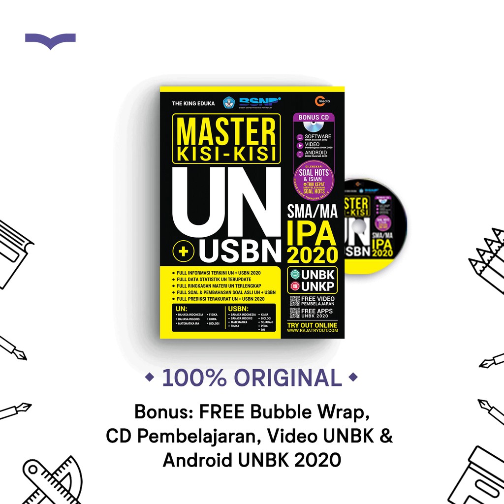 The King Eduka: Master Kisi-Kisi UN + USBN SMA/MA IPA 2020 (Free Bubble Wrap + Bonus CD)