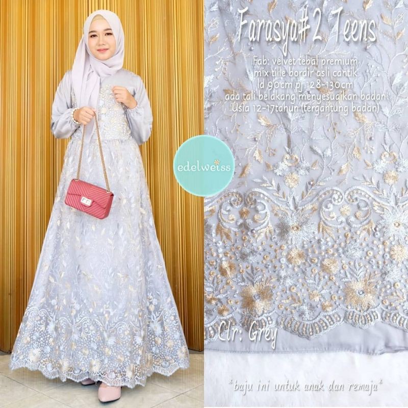 Farasya Dress Teens #2 Dress Tile Remaja Gamis Brukat Remaja Gamis Pesta Size M Gaun Ulang Tahun Dress Teen Anak Remaja Gamis Anak Perempuan Cantik Gamis Kecil Dress Brukat Anak anak Gamis Kondangan Dress Muslimah Dress Muslim Gaun Pesta