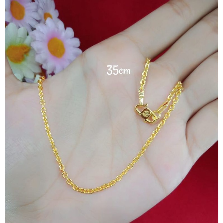 kalung rantai anak anak emas muda kadar 35%