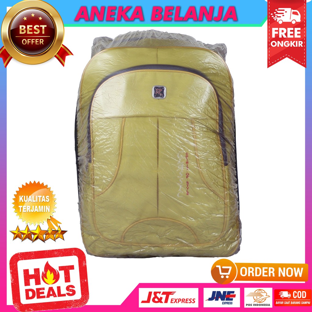 Tas Punggung Polo Classic Kuning Tas Sekolah Kuliah Kerja  Backpack Nyaman Bonus Raincover