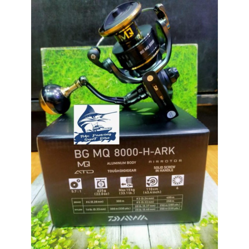 Reel SPINNING DAIWA BG MQ 8000-H-ARK POWER HANDLE DRAG 15KG BEST SELLER