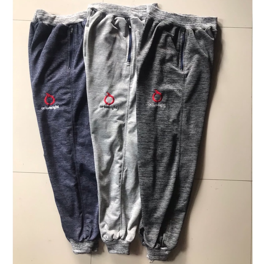 CELANA PANJANG JOGGER BABYTERRY TEBAL / Celana Training Olahraga Saku Resleting / Sweatpants Pria Wanita