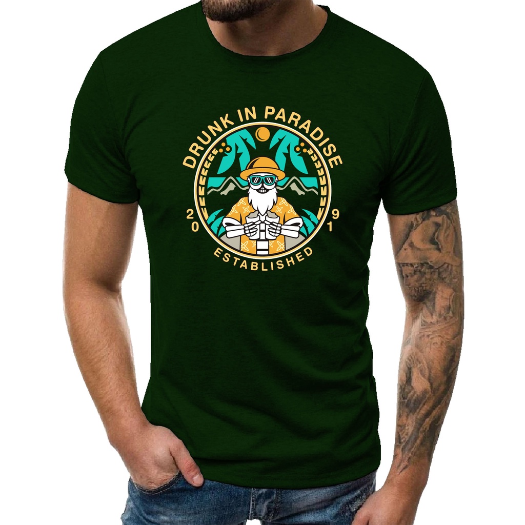 KAOS T-SHIRT (DTF DRUNK) HITAM / KAOS PRIA / BAJU PRIA / KAOS DISTRO PRIA