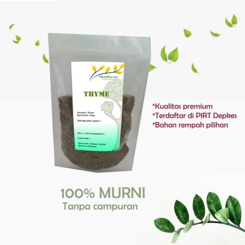 

HEALTHYVER Daun Thyme Leaves / Daun Thyme Kering / Dried Thyme 100gr