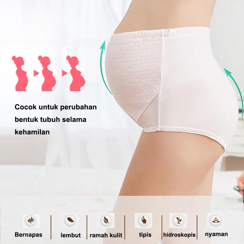 Celana Dalam Hamil Katun Haight Waist Bumil Sepinggul CD Bernapas 822