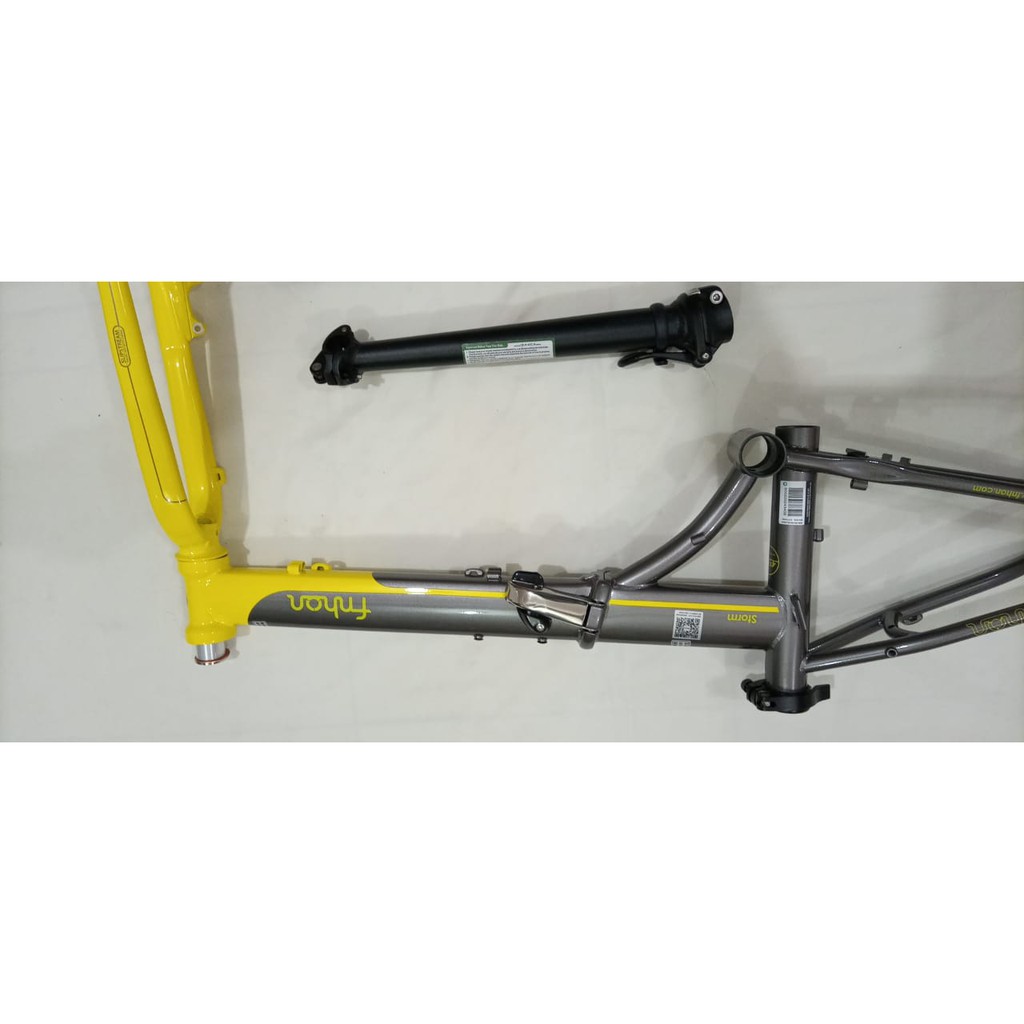 Frame Fork Hp FNHON Storm Discbrake Kuning Abu Yellow And Grey Disc brake DB Chromoly not Blast Gust