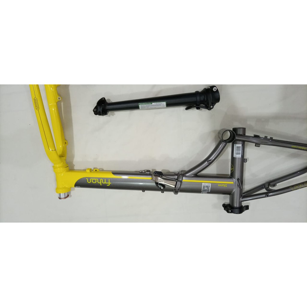 Frame Fork Hp FNHON Storm Discbrake Kuning Abu Yellow And Grey Disc brake DB Chromoly not Blast Gust