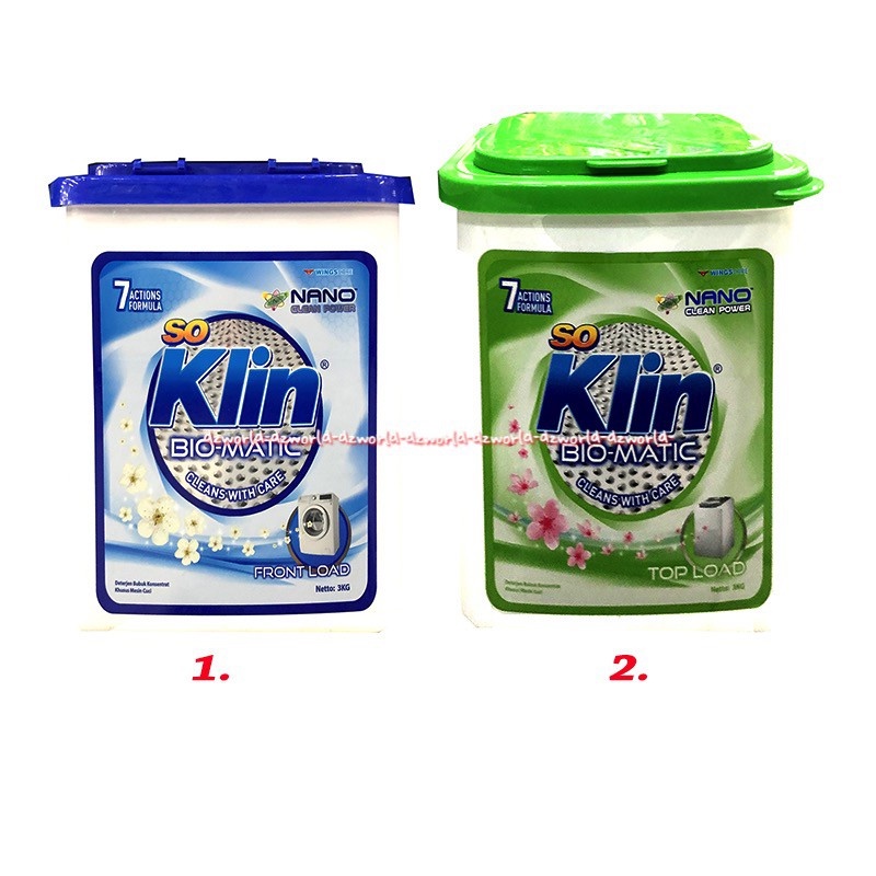 Jual So Klin Bio Matic 3kg Front Top Load Cleans With Care Soklin Sabun ...