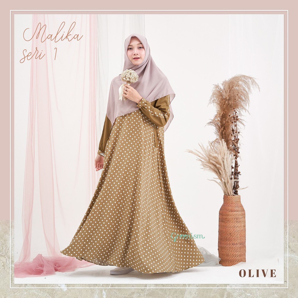 GREENISM MALIKA DRESS GAMIS POLKADOT