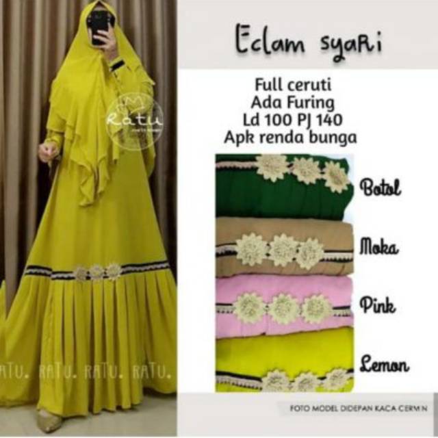 ECLAM SYARI/ gamis set khimar/GAMIS RATU ORIGINAL