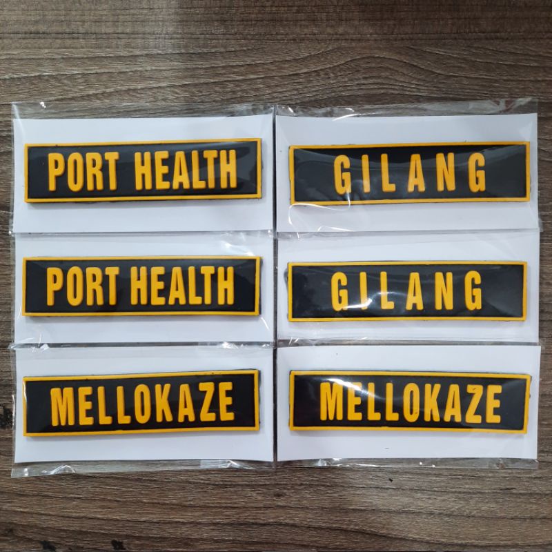 Nametag / Patch Rubber / Papan Nama Karet Custom Logo