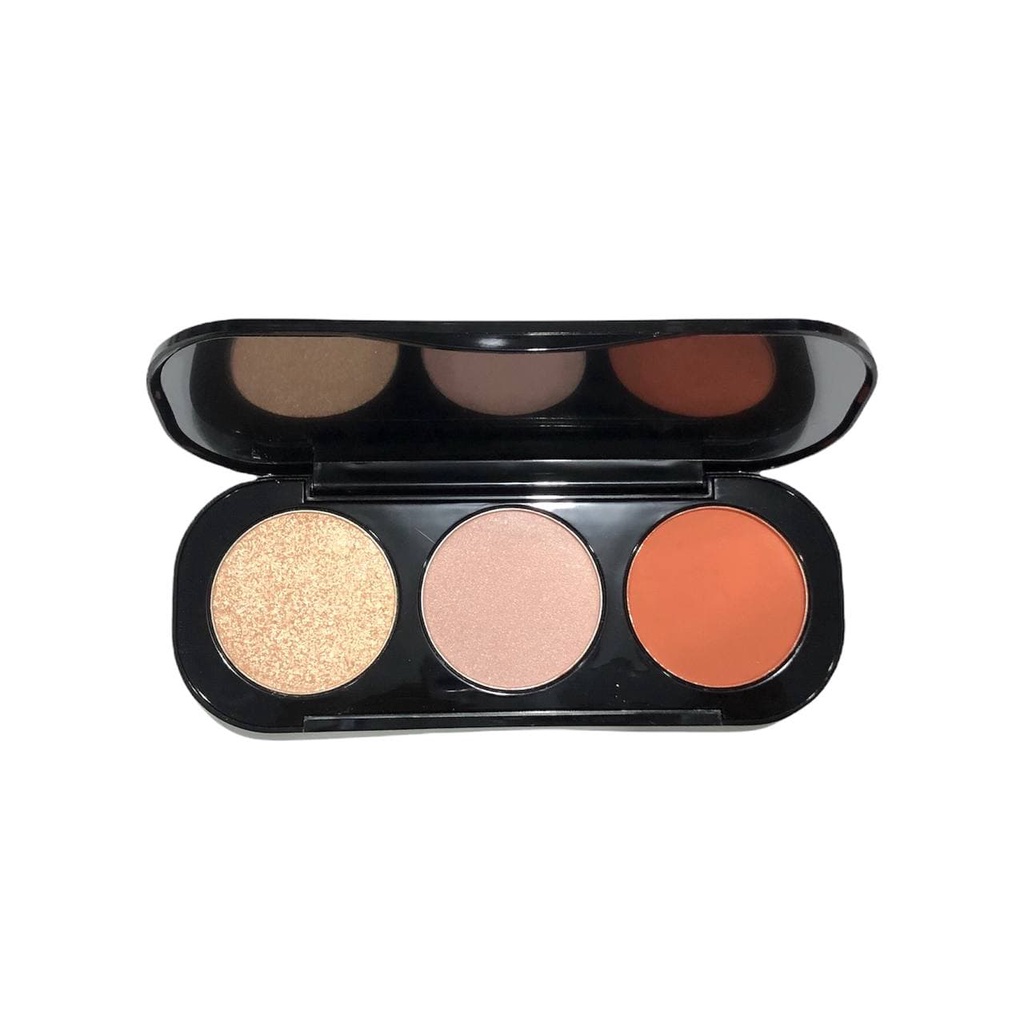 ASK GIETIN 3 COLORS DAZZLING BLUSH ON AND HIGHLIGHTER PALLETE FACE HIGHLIGHTER POWDER BPOM GT07