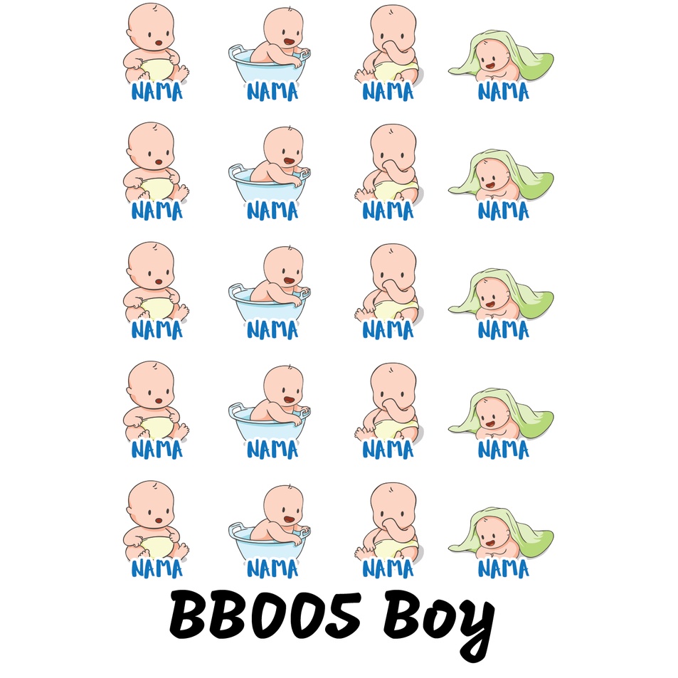 

Sticker Nama Cutting Label Waterproof Tahan Air Baby 05 (BB005)