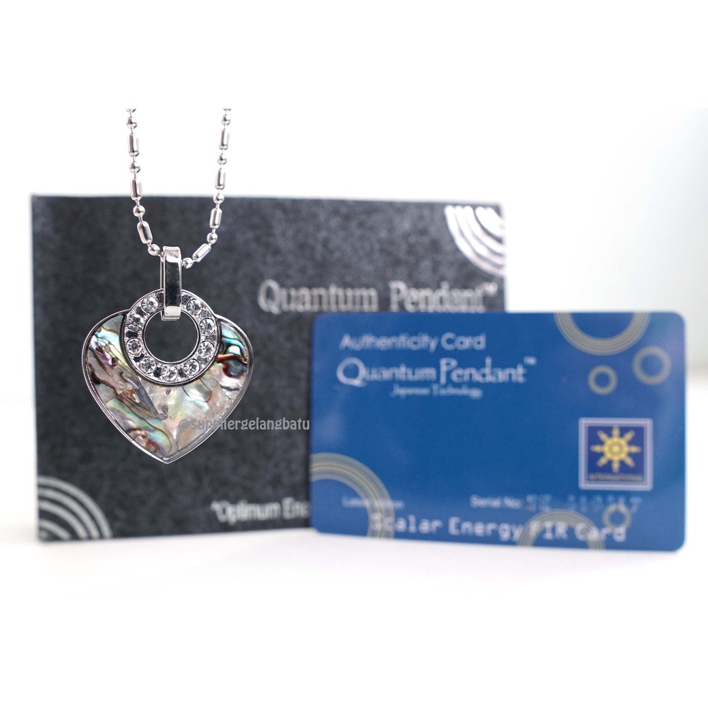 Kalung quantum pendant LOVE METALIK SILVER PREMIUM japanese technology