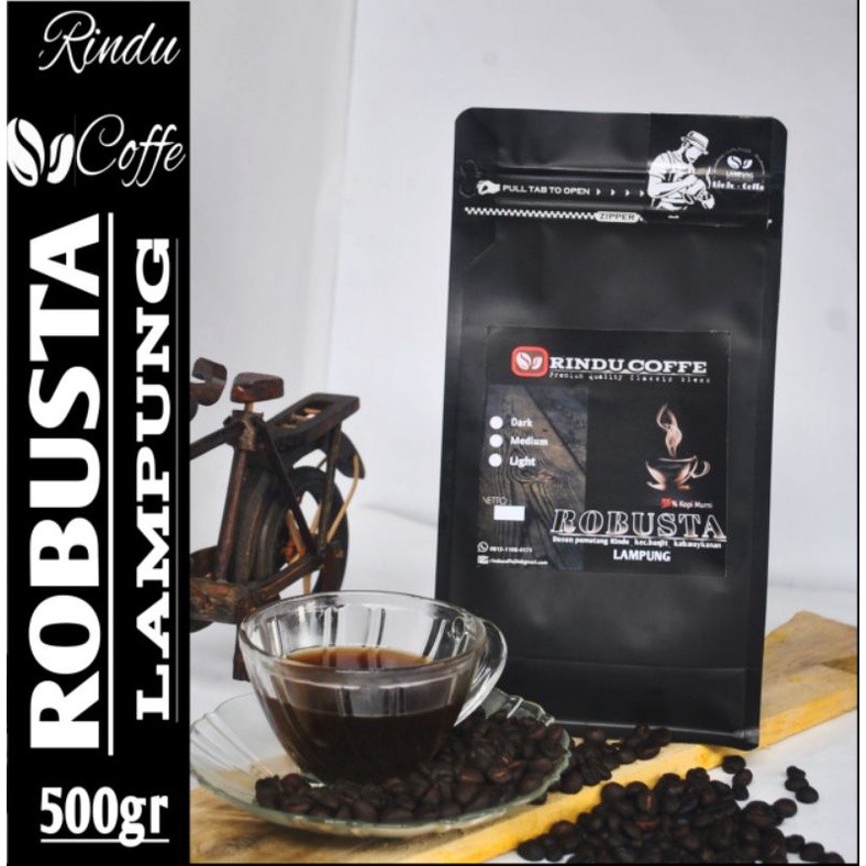 

kopi ROBUSTA Lampung (biji/bubuk)500g#Rinducoffe