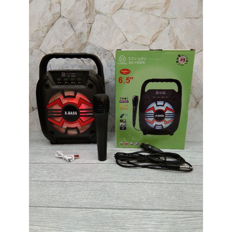 speaker Bluetooth karaoke sx-5006 bonus mic dan suara super bass//speaker karaokean sx-5006 termurah