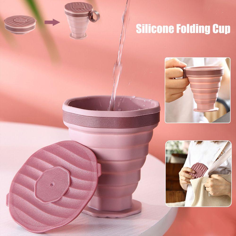 SUYO 220ml Collapsible Silicone Cup Camping Travel Supplies Olahraga &amp; Luar Ruangan Mug Minum Lipat