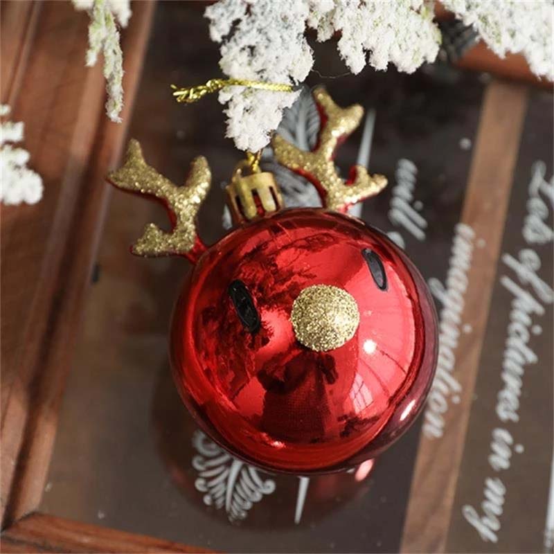 2pcs Ornamen Bola Natal Dengan Rusa Kutub Untuk Dekorasi Pesta