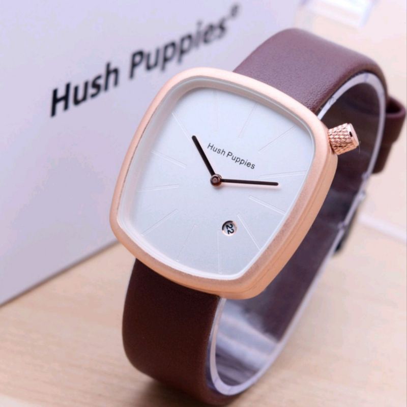 JAM TANGAN WANITA KASUAL HUSH PUPPIES KOTAK TANGGAL AKTIF HP-025 TNR