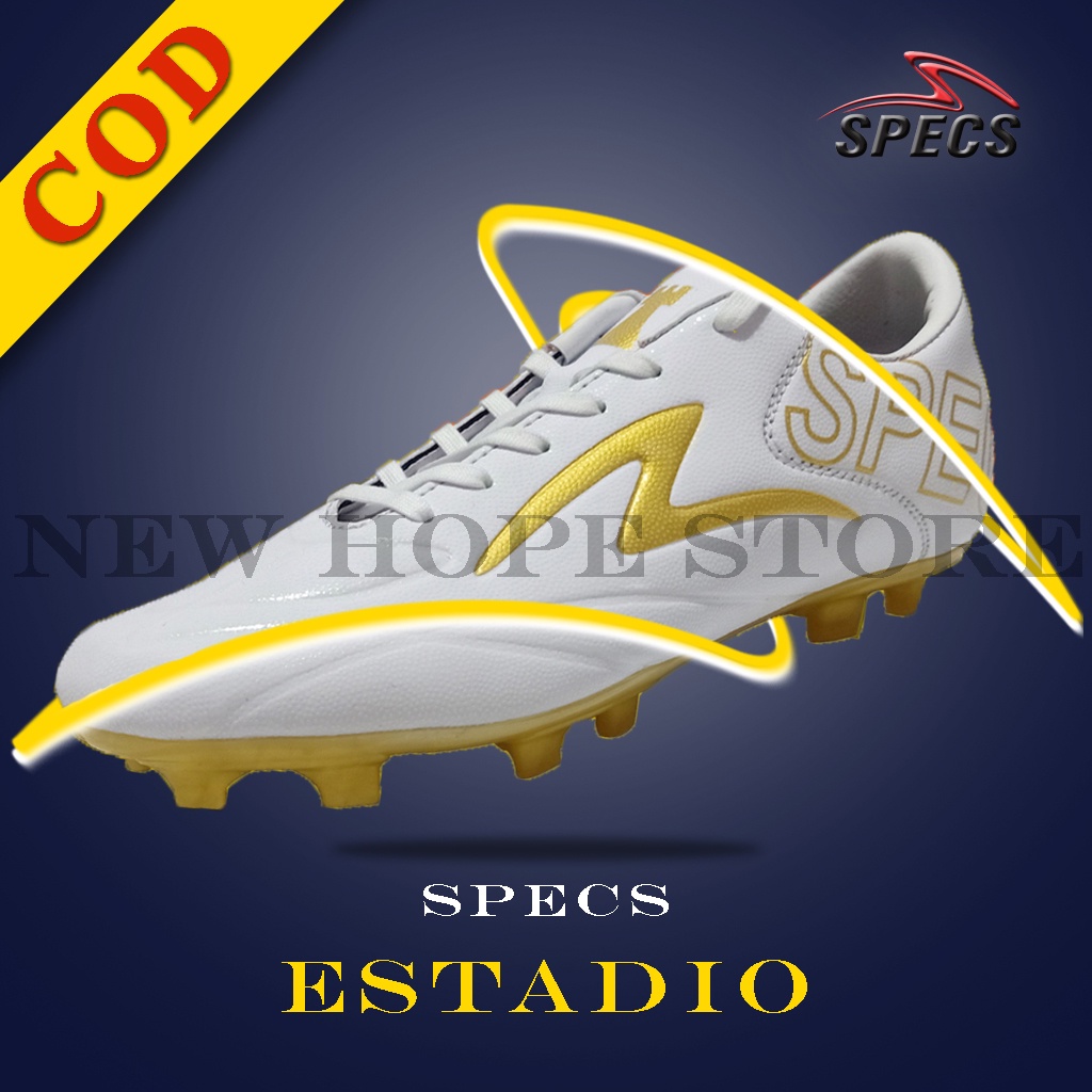 Sepatu Sepak Bola Specs Accelerator Estadio Putih Gold Grade Original 100% Sepatu Sepak Bola Murah