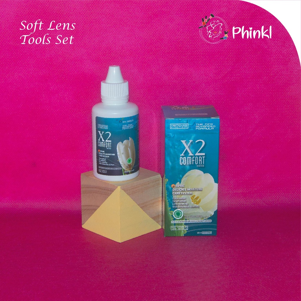 `ღ´ PHINKL `ღ´ ｓｏｆｔｌｅｎｓ cairan softlens x2 cuci lensa kontak higienis tidak perih pedih di mata