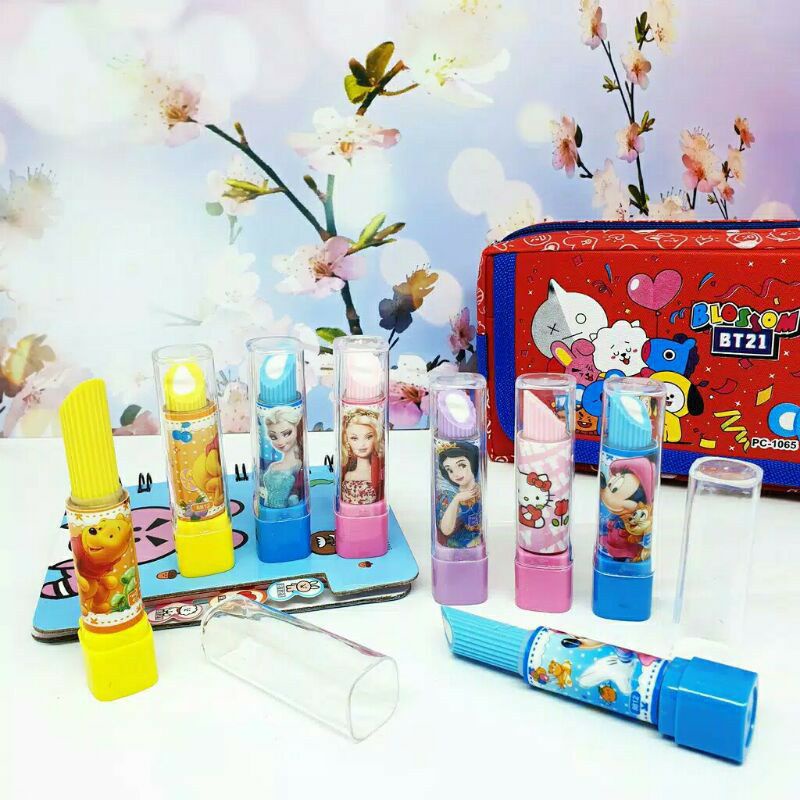 

PENGHAPUS PENSIL FANCY BENTUK LIPSTIK KARAKTER ANAK