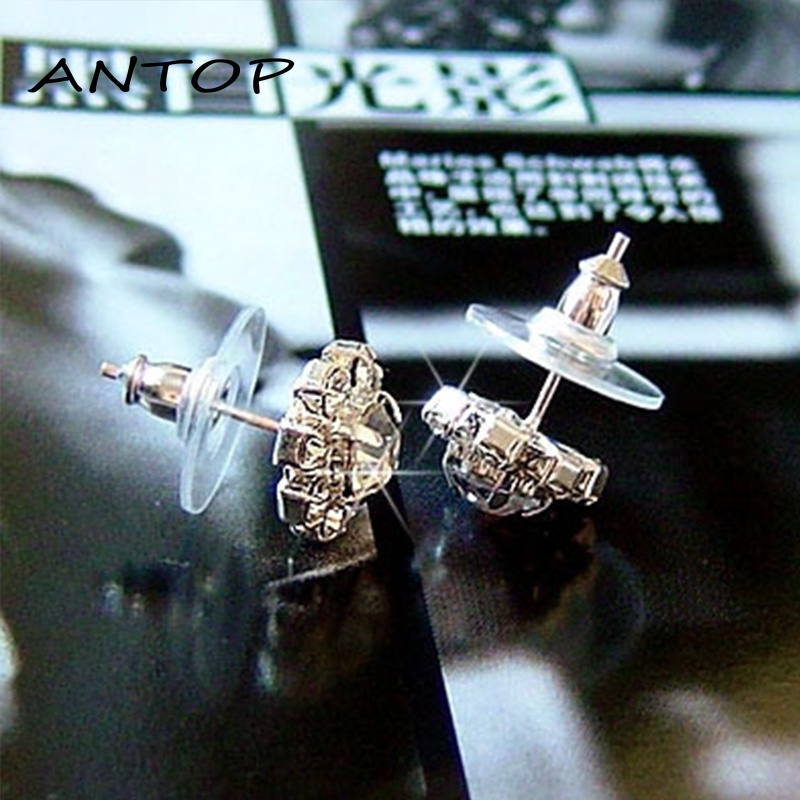 Stud Earrings Romantic Crystal Flower Earrings Perhiasan Pernyataan Untuk Wanita ANTOP