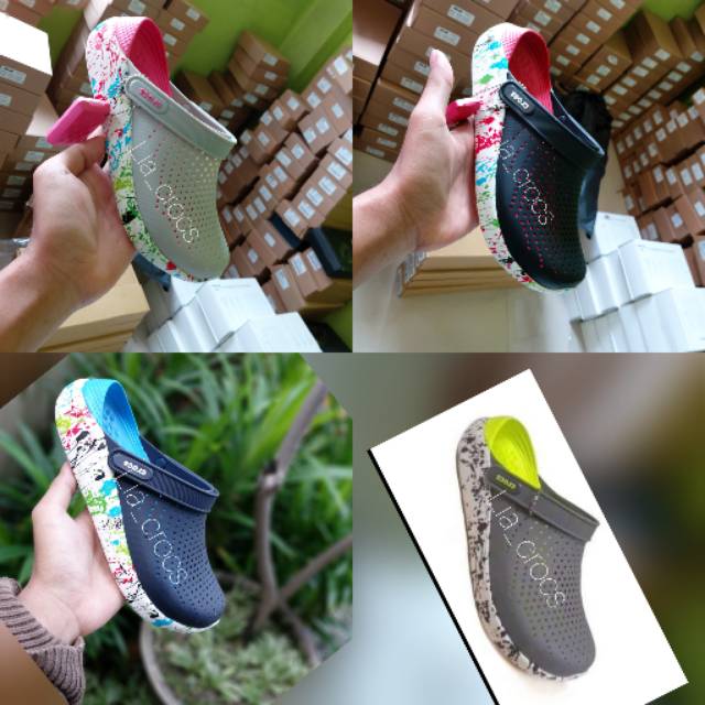 SANDAL CROCS LITERIDE MOTIF PRIA WANITA / Sandal wanita crocs / Sandal pria crocs / Crocs literide