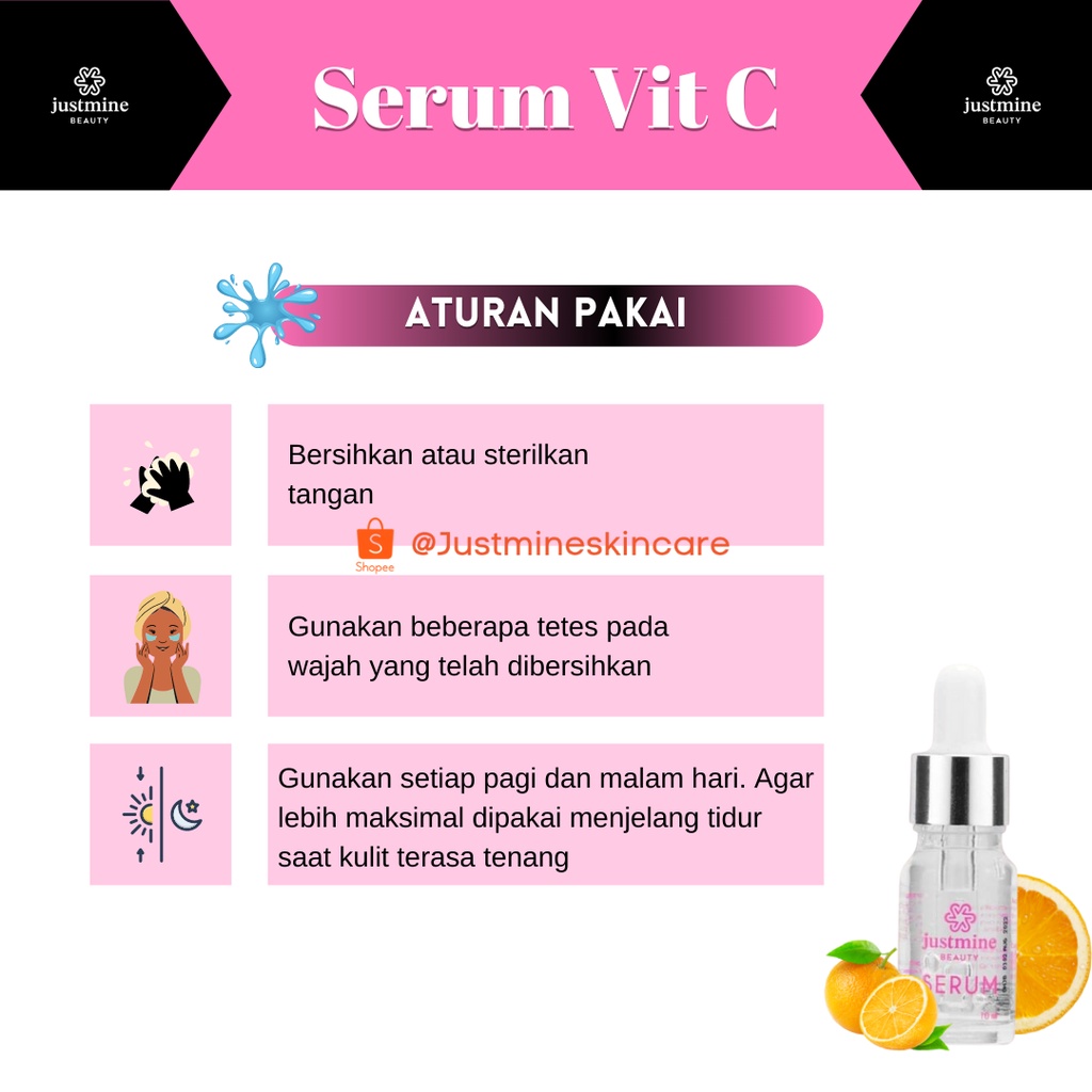 Justmine Beauty Serum Vitamin C 10ml | Serum Glowing Justmine