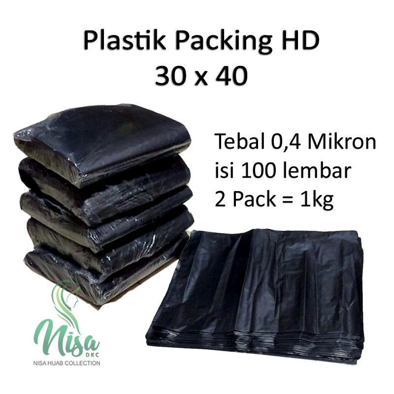 Plastik Packing HD 30x40 Tebal 04 Hitam Tanpa Plong Online Shop