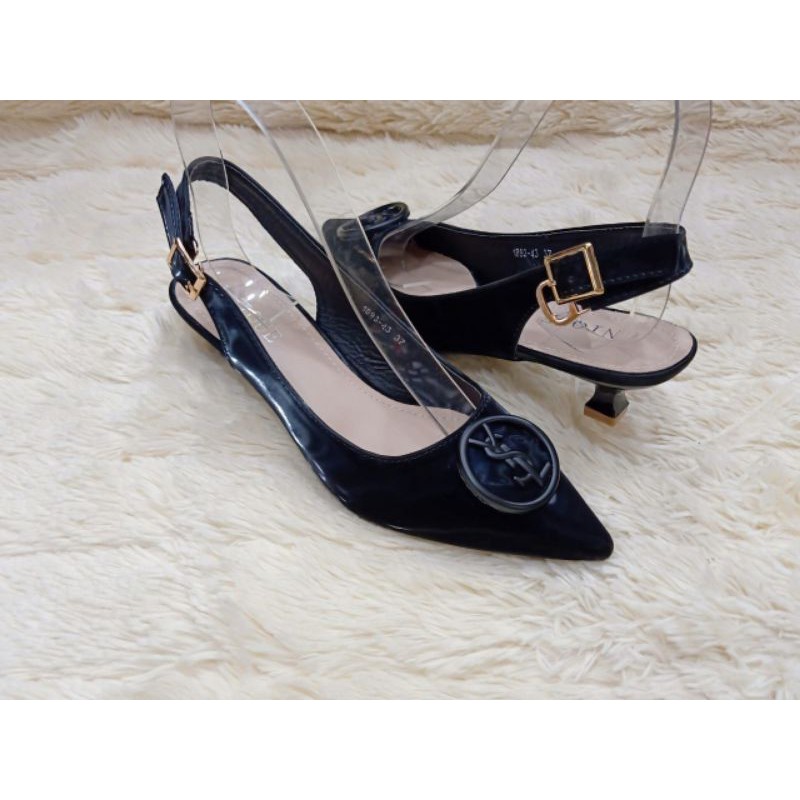 Sepatu tali belakang 3 cm import wanita/ sepatu tumit import murah/ sepatu pesta/ kerja