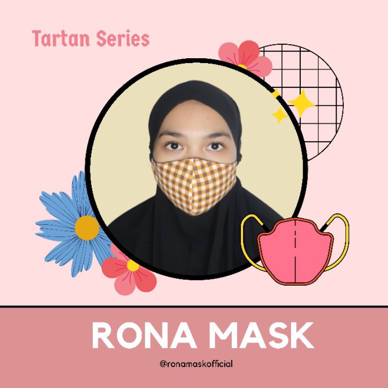 TERMURAH MASKER KAIN ANTI BAKTERI TARTAN