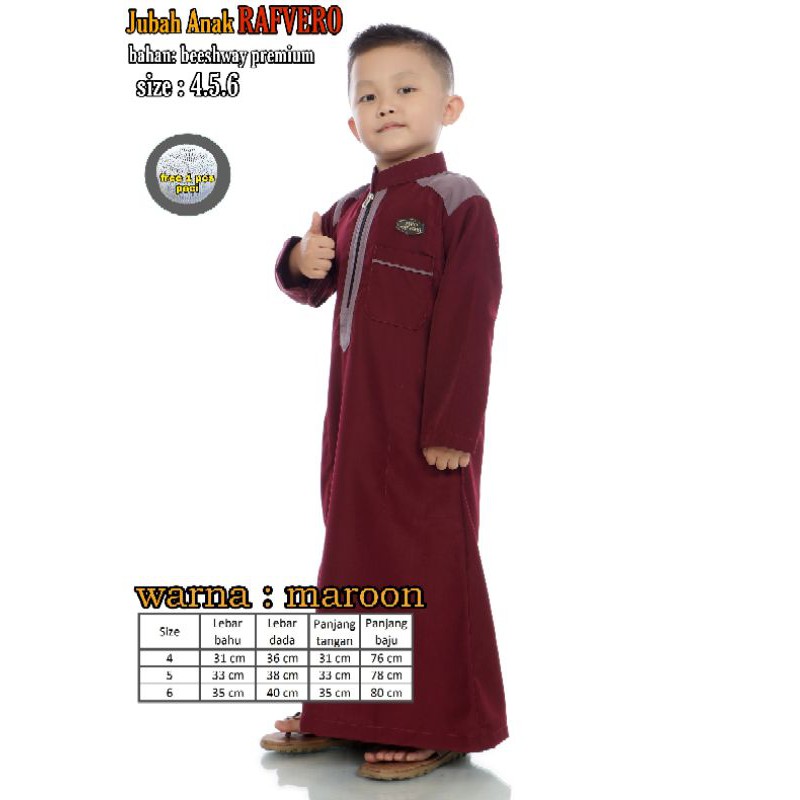 Jubah Anak Rafvero Usia 4 sampai 6 tahun - RAFVERO ORIGINAL