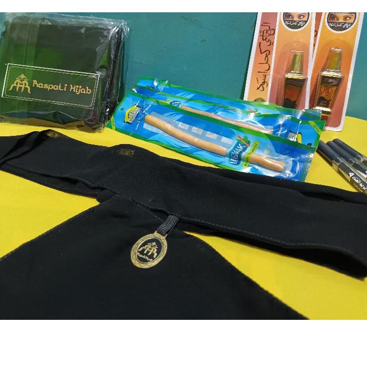 niqab cadar poni bandul silky jetblack ori sifon arab ORI RASPATI HIJAB free stiker