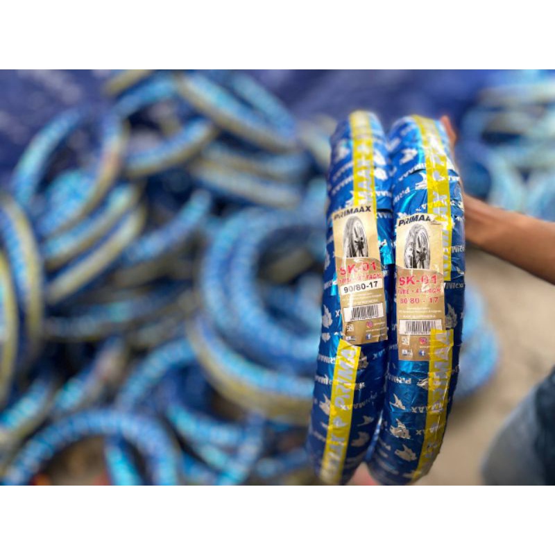 BAN LUAR BAN DONAT BAN DOCEP LUAR PRIMAX SK 01 SET DEPAN BELAKANG UKURAN 80/80 90/80 RING 17 BAN PRI