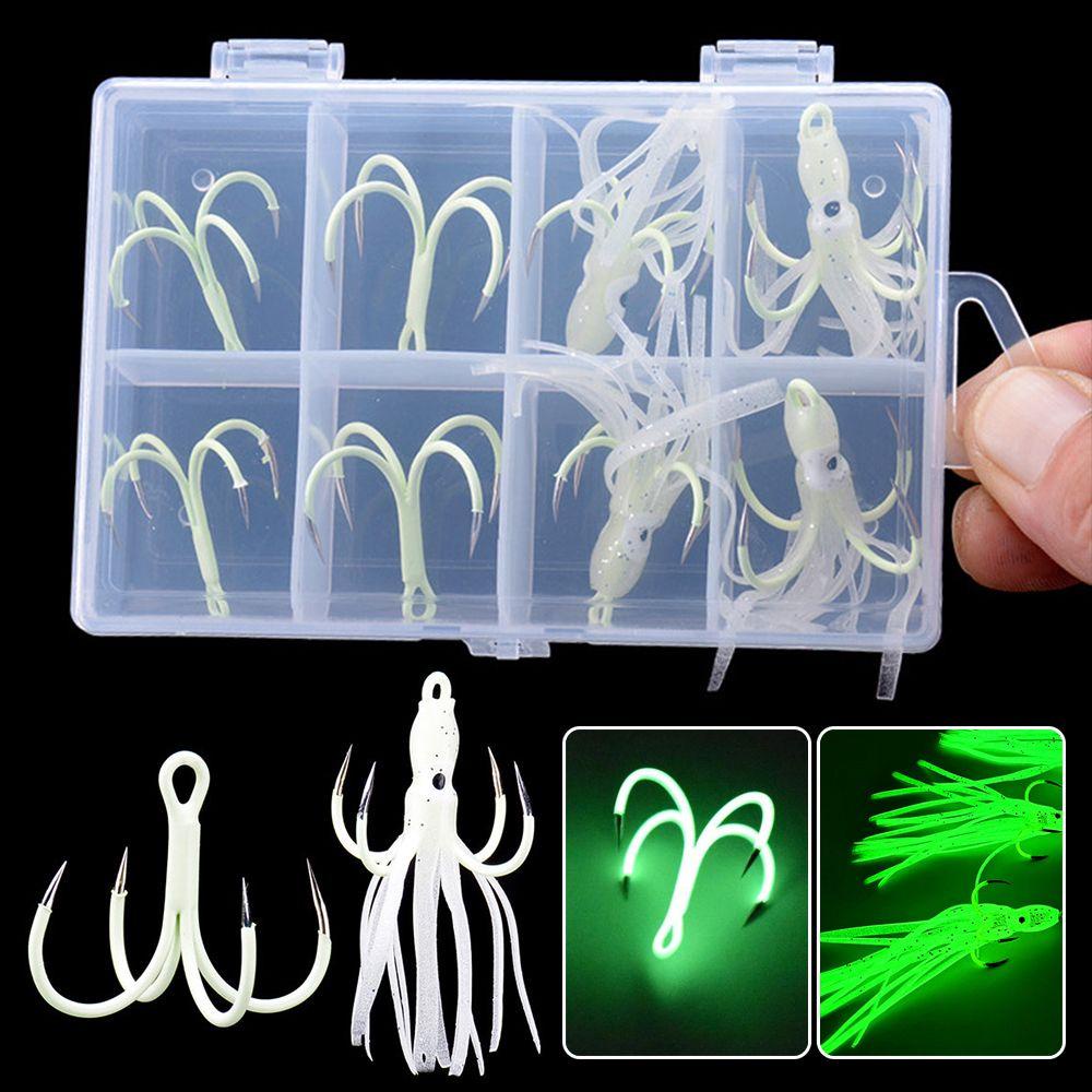 Preva 8 Pcs Empat Jangkar Hairtail Glow In Night Supplies Lures Fishhooks Empat Garpu