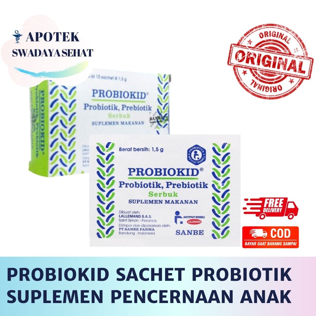 PROBIOKID SACHET - Suplemen Kesehatan Pencernaan Probiotik Lactobacillus Redakan Diare Mencret Anak Prebiotik