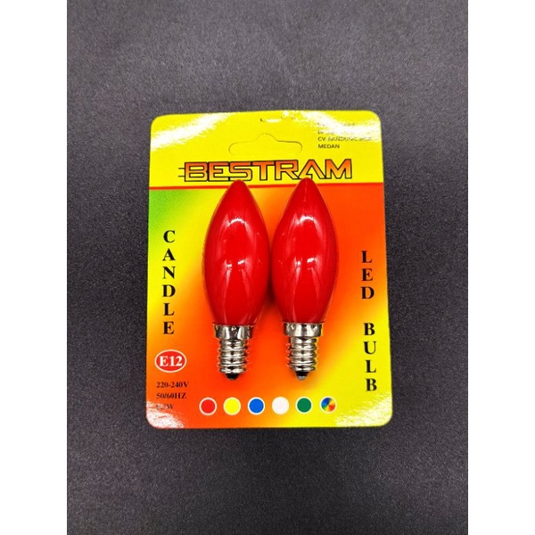 Lampu Sembahyang led merah, Lampu pai-pai, Lampu lilin merah, Lampu Dewa merah 1pasang 0.5watt