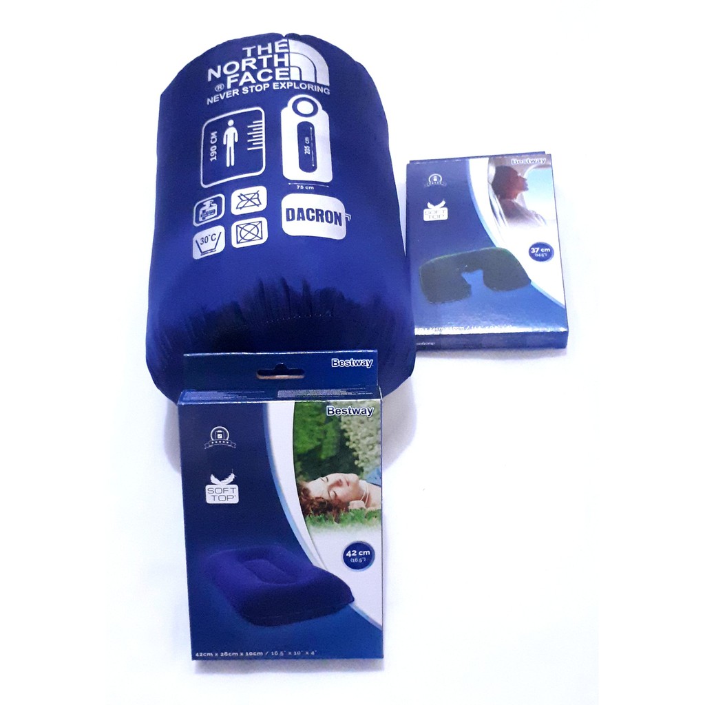 【Bisa COD】 Sleeping Bag 3 Layer Polar Dacron Tebal 4 OZ + Bantal Angin Bestway` Kantong Tidur Dakron