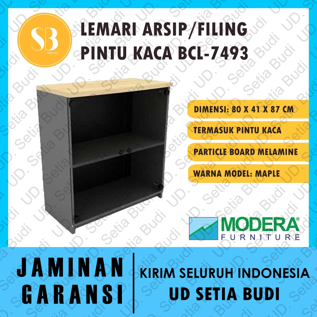 Lemari Arsip / Filing Cabinet  + Pintu Kaca Modera BCL-7493 B-Class