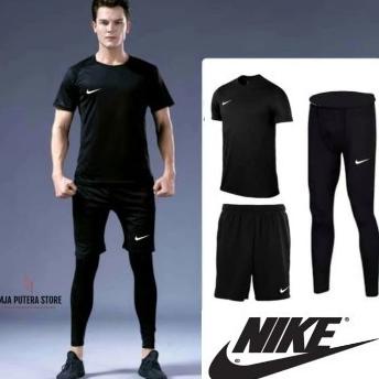 BISA COD Paket Celana legging sport pria kaos running NIKE&celana pendek Sport