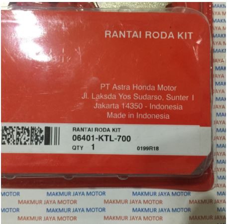 (Gear Paket) Gearset Supra Fit New, Revo 100 (KTL) AHM (Asli Honda)