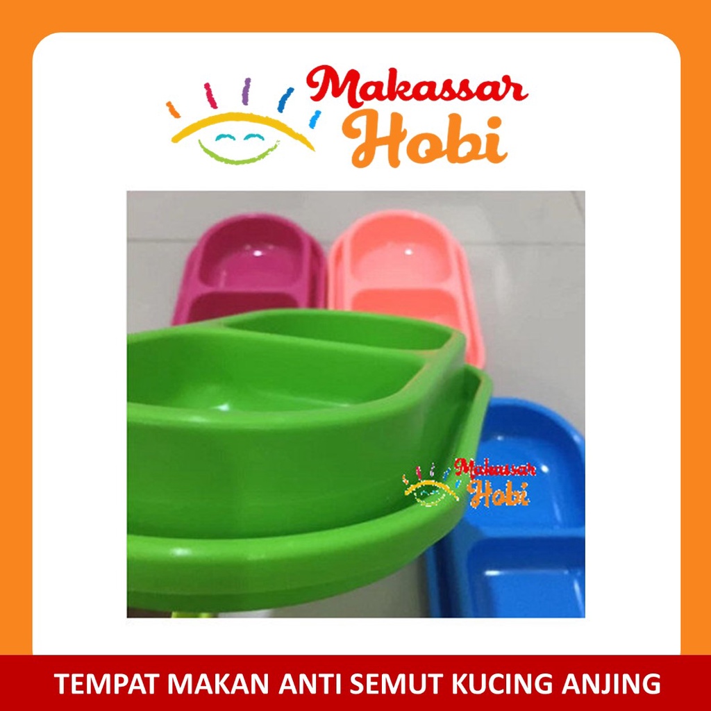 Tempat Makan Anti Semut Kucing Anjing Mangkuk Mangkok DOUBLE Bowl