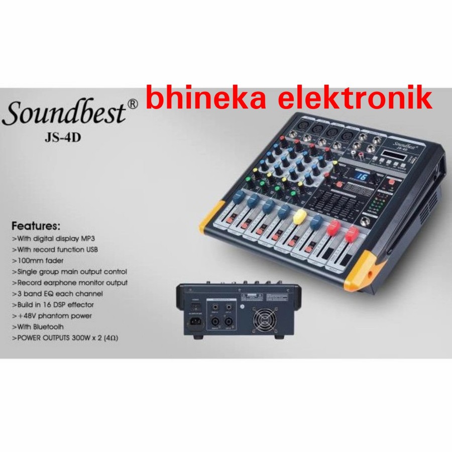 POWER MIXER SOUNDBEST JS4D / JS 4D POWER MIXER 4 CHANNEL